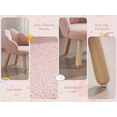 thumbnail image 6 of Guyou Solid Wooden Toddler Chair Ages 1-6, Kids Preschool Arm Chair with Flower Back, Upholstered Kid Reading Chair, Sherpa Kids Desk Chair for Playroom Kindergarten Preschool Bedroom, Pink, 6 of 11