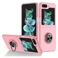 thumbnail image 2 of For Samsung Galaxy Z Flip 7 Matte Silicone TPU Rubber Magnetic with 360° Ring Stand Grip Shockproof Slim Hybrid Phone Case Cover by Xpression, Pink, 2 of 9