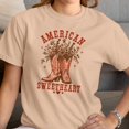 thumbnail image 3 of Smartprints American Sweetheart Cowboy Boots Floral Women's T-Shirt Natural, Cotton, S, 3 of 4