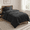Black-Twin, variant on King Sizeforter Set 7 Piece Army Green Bed In A Bag Bedding Sets