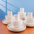 thumbnail image 3 of Supernal Wheat Straw Dinnerware Sets,Dinnerware Sets for 8,Microwave Dishwasher Safe,Unbreakable Dinnerware,Reusable Tableware Set,Beige Set 16pcs Plates, 8pcs Bowls, 8pcs Cups., 3 of 7