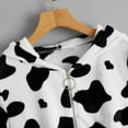 thumbnail image 4 of Ladies Tops,Womens Cow Print Pullover Long Sleeve Hooded Sweatshirts Cute Blouse, 4 of 5