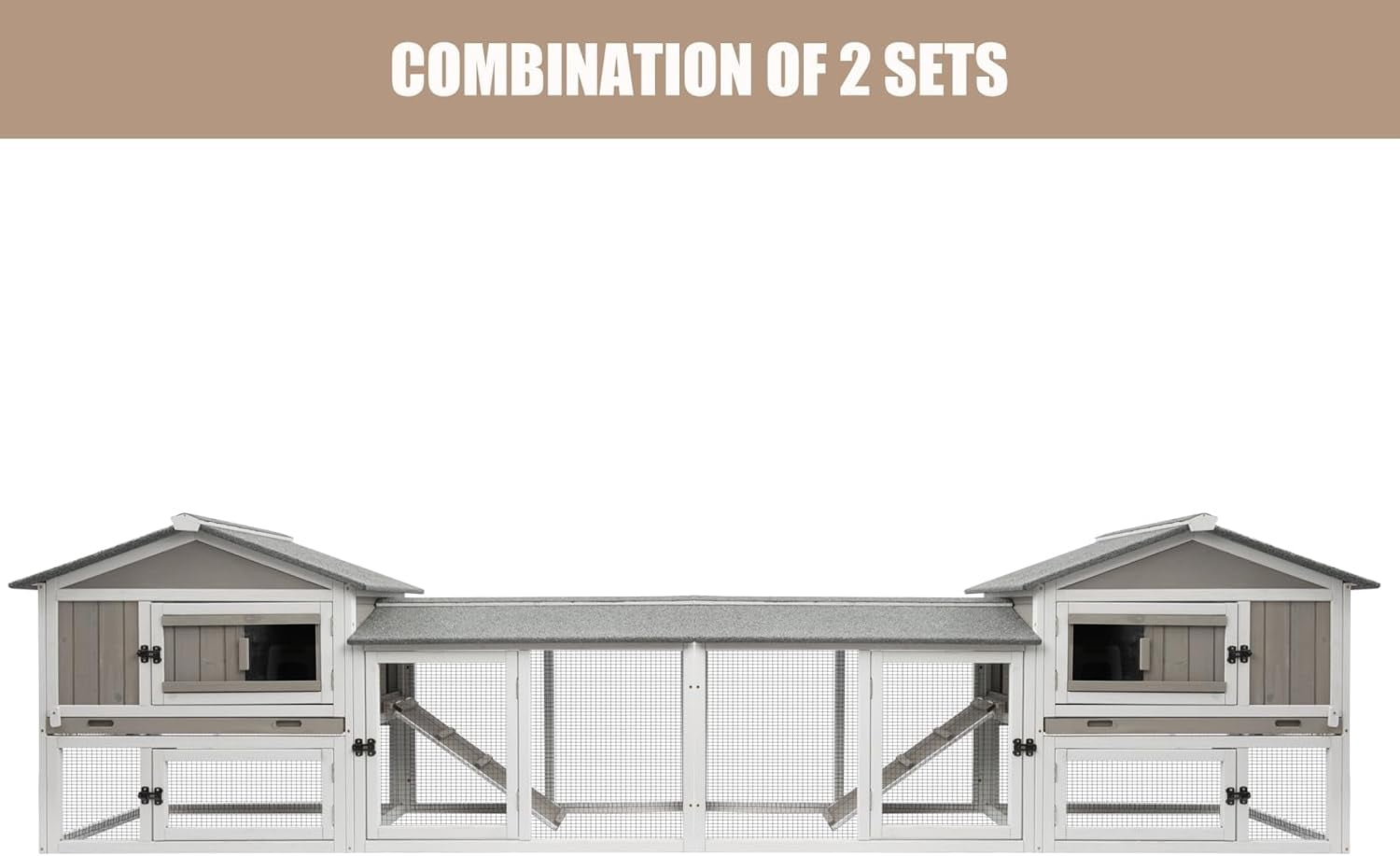 Gowoodhut Rabbit Hutch Indoor Outdoor 57 "L Bunny Hutch with Pull Out Tray