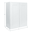 thumbnail image 2 of Hollywood Fabiani Design Shaker Wall Kitchen Cabinet Ready to Assemble 36 in. W x 12 in. D x 30 in. H White, 2 of 5