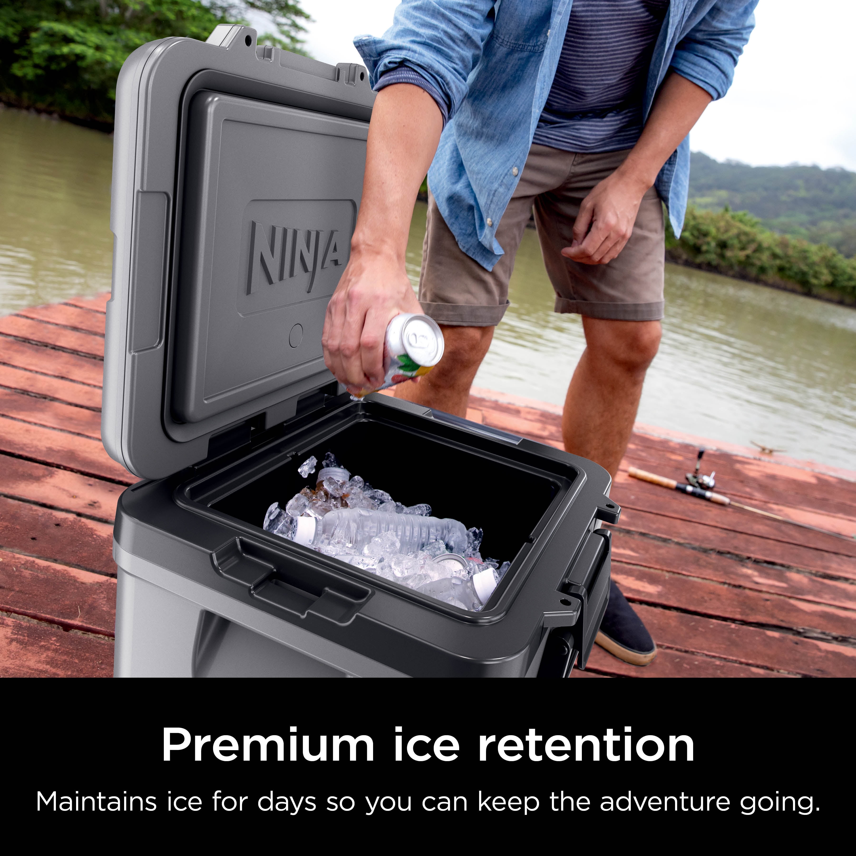 Ninja FrostVault 30 Quart Wheeled Cooler, Gray