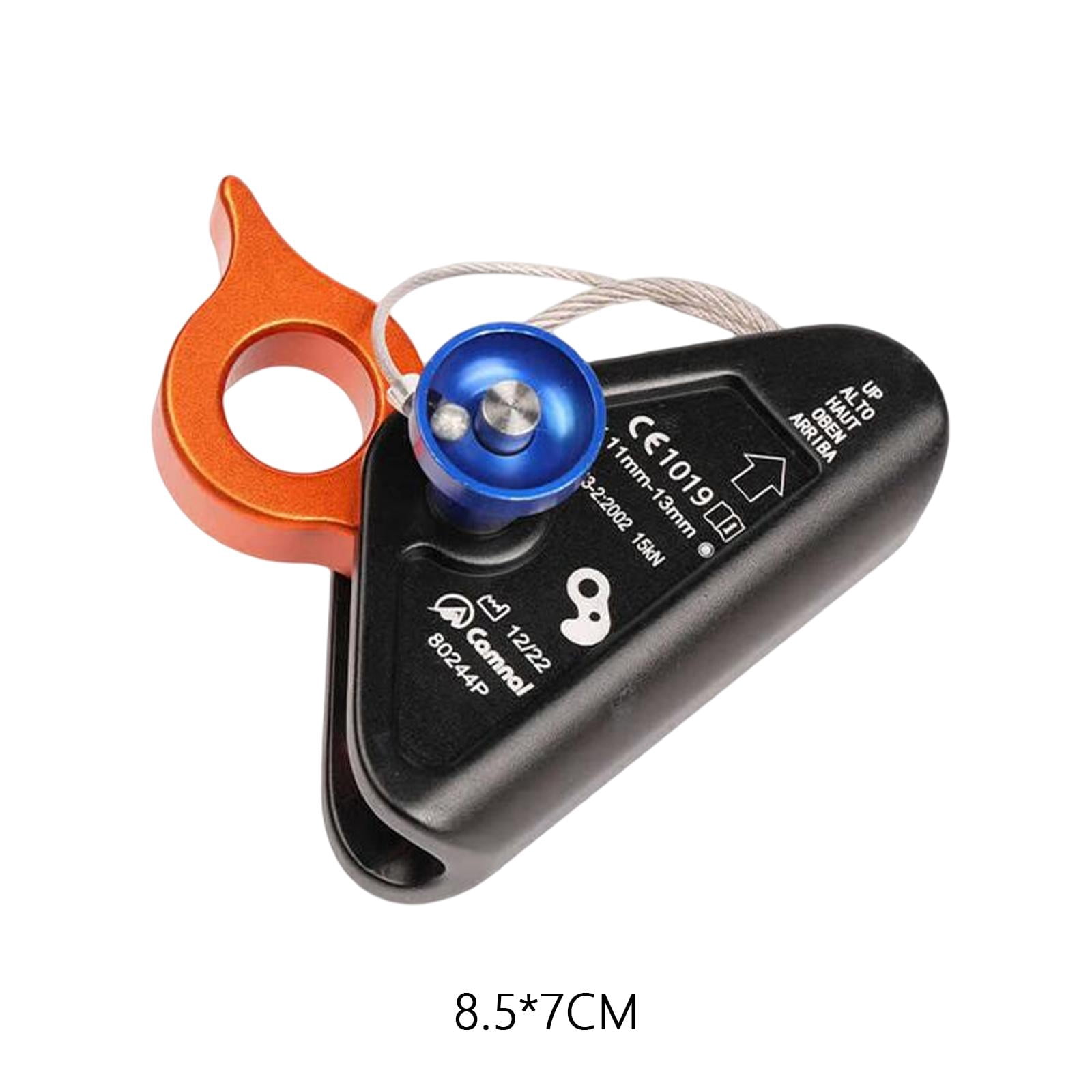 Rope Grab, Belay Device Fall Protection Adjuster Self Locking Rope Clamp Detachable Fits Rope 11-13mm for Rocking Climbing Caving