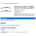 thumbnail image 2 of Wiper Blade Set 2 Piece - Compatible with 2007 - 2018 GMC Sierra 3500 HD 2008 2009 2010 2011 2012 2013 2014 2015 2016 2017, 2 of 2