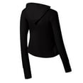 thumbnail image 5 of UVEASISHA Sun Protection Hoodie Shirt for Womens Lightweight Full Zip Running Track Jacket Slim Fit Stretch Athletic Yoga Shirt with Thumb Holes Black XL, 5 of 5