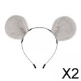 thumbnail image 1 of 2 Diademas Con Orejas De Ratón, Diadema De Felpa Para Halloween, Fiestas, Color Gris, 1 of 10