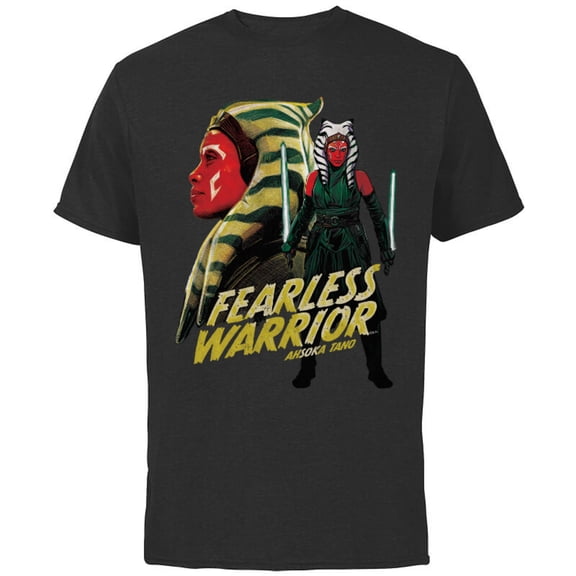 Star Wars Ahsoka Tano Fearless Female Warrior - Short Sleeve Cotton T-Shirt for Adults - Customized-Black