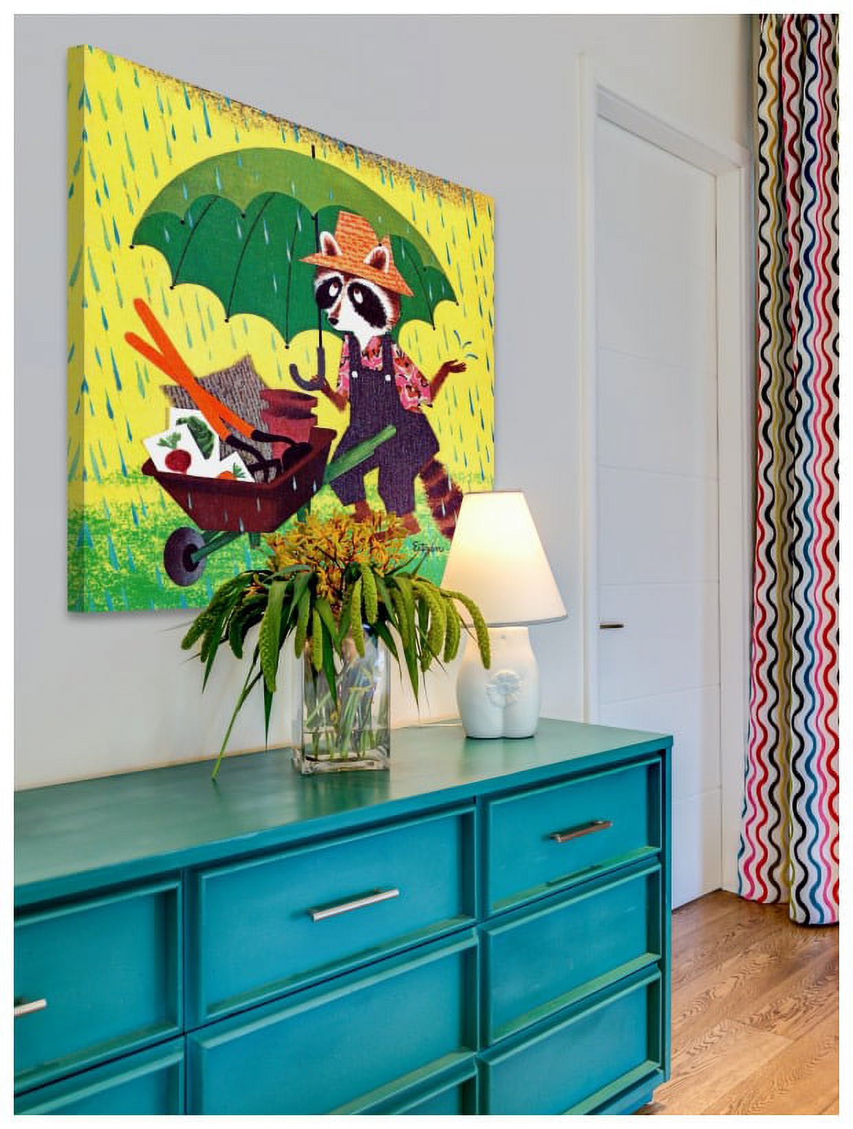 Marmont Hill "Raccoon with Umbrella" by Curtis Painting Print on Canvas