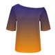 thumbnail image 2 of TaTaai Off Shoulder Loose Short Sleeved Home Top, Women Slanted Neck Printed Style, Regular Length, Spring Summer Daily Leisure Clothing Gift, 2 of 6
