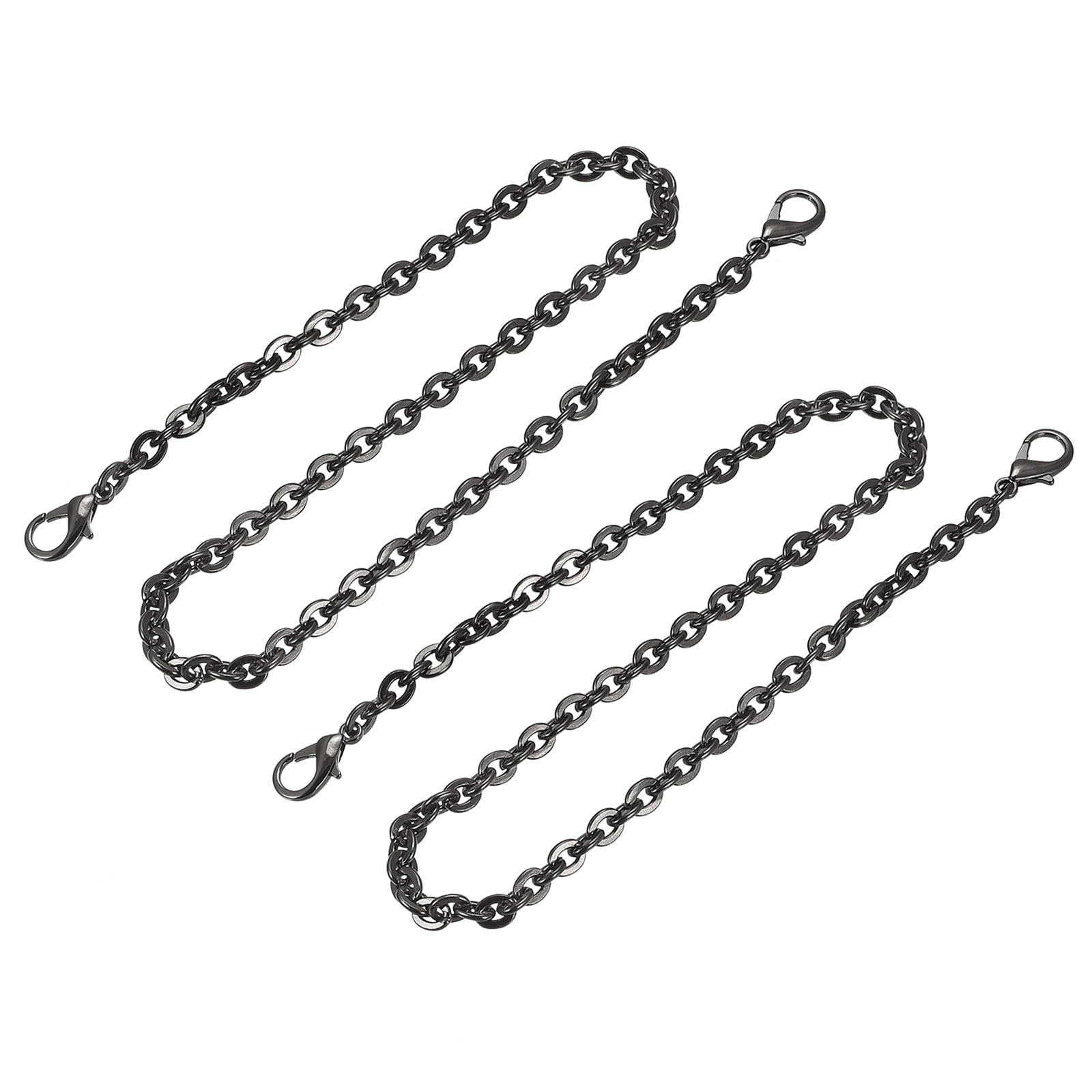 22 inch Leather Strap Wallet Chain Black