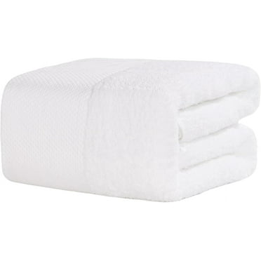 DEWEL 100% Cotton Bath Towel 35''x70''Oversized Bathroom Towels Highly Absorbent & Quick Dry Shower Towel Luxury Towels Multipurpose Use for Spa, Fitness, Sports, Yoga, White