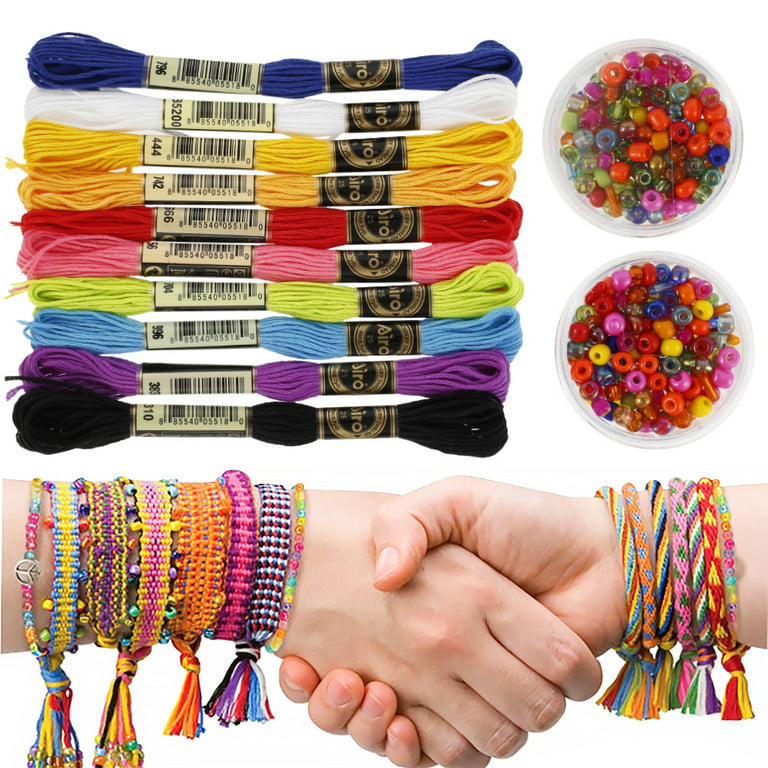 BUTORY Color Rope Bead Kit Girl Friendship Bracelet Making Kit Color Bead  Tool Kit Girl Handicrafts Color String Friendship Bracelet