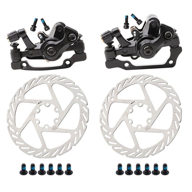 VALINK Durable Front and Back Disk Brake Kit Aluminum Alloy Calipers 160mm Disc Brake Pads Bike Accessory
