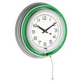 14" Retro Neon Wall Clock, Double Light Ring Vintage Style Clock by