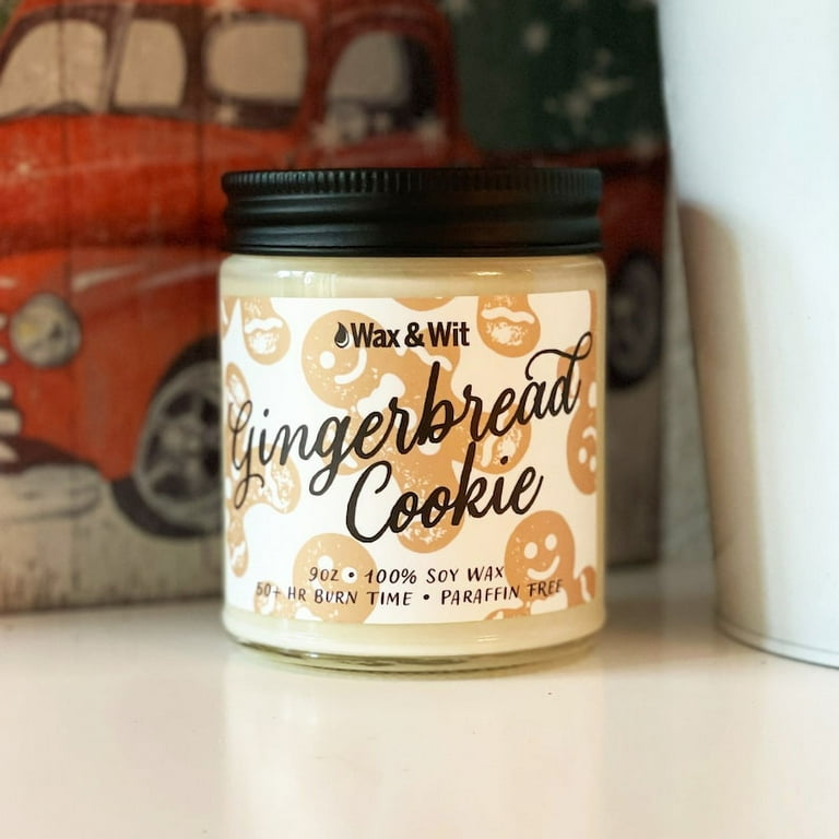 Wax & Wit 9oz Holiday Scented Soy Candles - Gingerbread Cookie