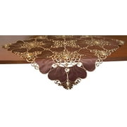 EcoSol Designs Embroidered Table Topper Centerpiece (33"x33" Brown Begonias)