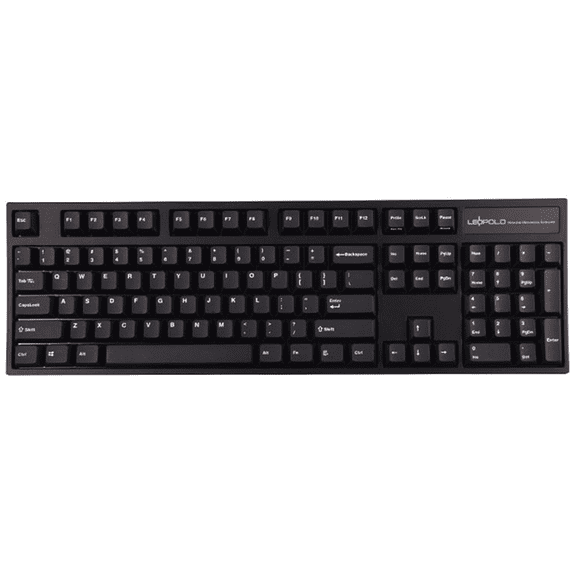 Leopold FC900R PD Mechanical Keyboard with Cherry MX Silver Switch for Windows/Mac (Full Size Keyboards, Black Case, PBT Doubleshot Keycaps, 104 Keys, ANSI/US QWERTY)