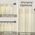 thumbnail image 4 of DriftAway Beige Linen Curtains 63 Inches Long for Living Room Thick Semi Sheer 2 Panels Farmhouse 3 Inch Rod Pocket Back Tab Boho Rustic Light Filtering Window Drapes for Bedroom Privacy Assured, 4 of 8