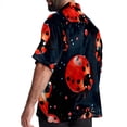 thumbnail image 3 of Seven Starred Ladybird Men's Short Sleeve Beach Shirts, Casual Poplin Button Down Shirt, Summer Casual Printed Unisex Shirts, 3 of 6