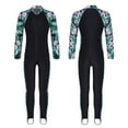 thumbnail image 1 of DPOIS Kids Girls One Piece Rash Guard Flower Print Zipper Up UV Protection Swimsuit, 1 of 5