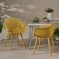 thumbnail image 2 of Christopher Knight Home Davina Outdoor Dining Chair Set of 2, Yellow, 2 of 9