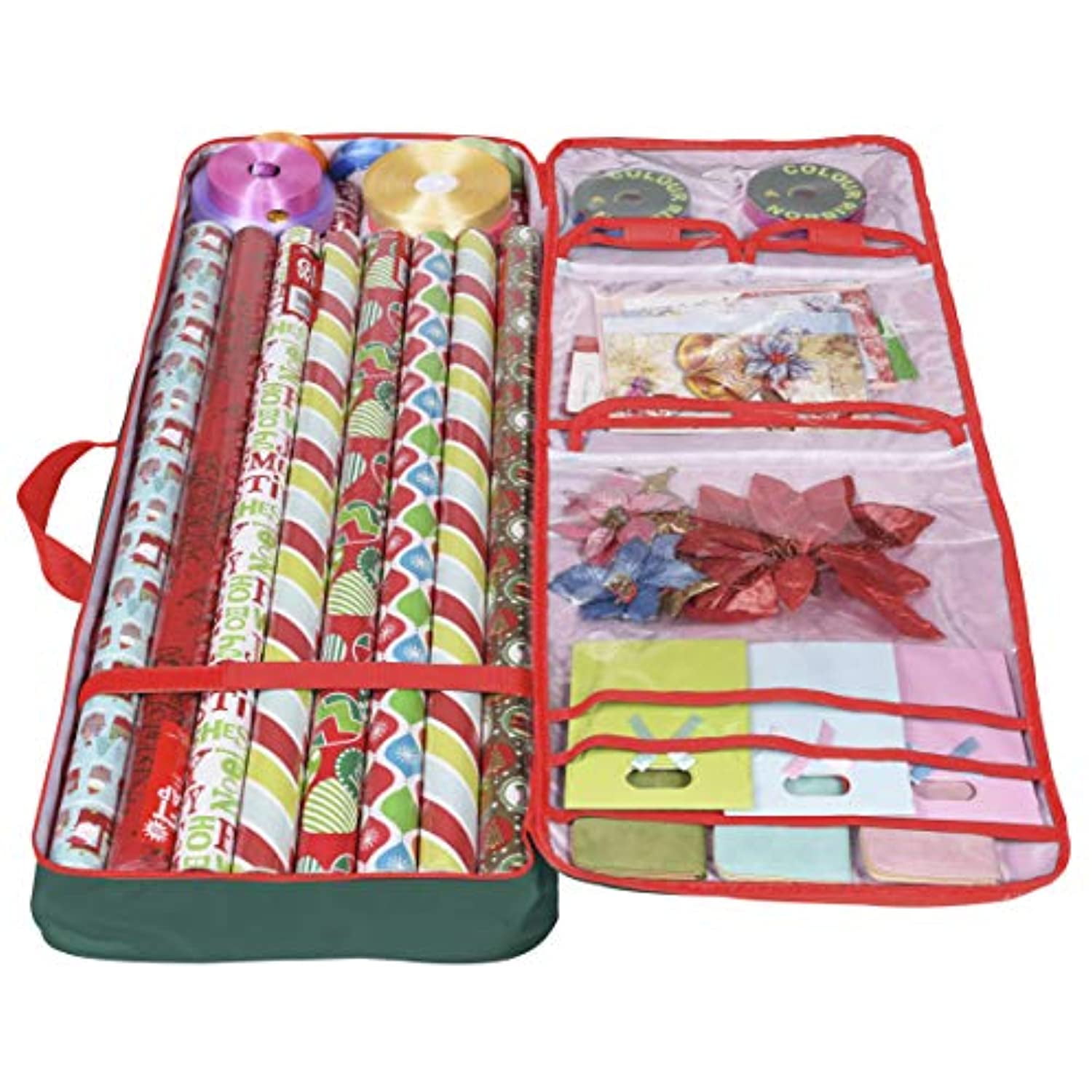 Primode Gift Wrapping Paper Storage Bag with Pockets  Long Gift Wrap  Storage Container (37â€ x 14â€ x 4â€ ) Constructed of