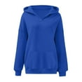 thumbnail image 5 of Oversized Hoodies for Women Long Sleeve V Neck Sweatshirt Solid Color Sport Casual Hoodie Drop Shoulder Pullover Fall Sweatshirts for Women, 5 of 5