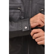 Men's Quilted Black Genuine leather jacket