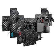 PEGZONE Controller and Headphone Holder Wall Mount, Modular Gaming Pegboard with Accessories, Controller Stand for Xbox PS5 PS4 Switch, Video Game Storage, Disc Shelf Organizer, 14pcs Pegboard, Black