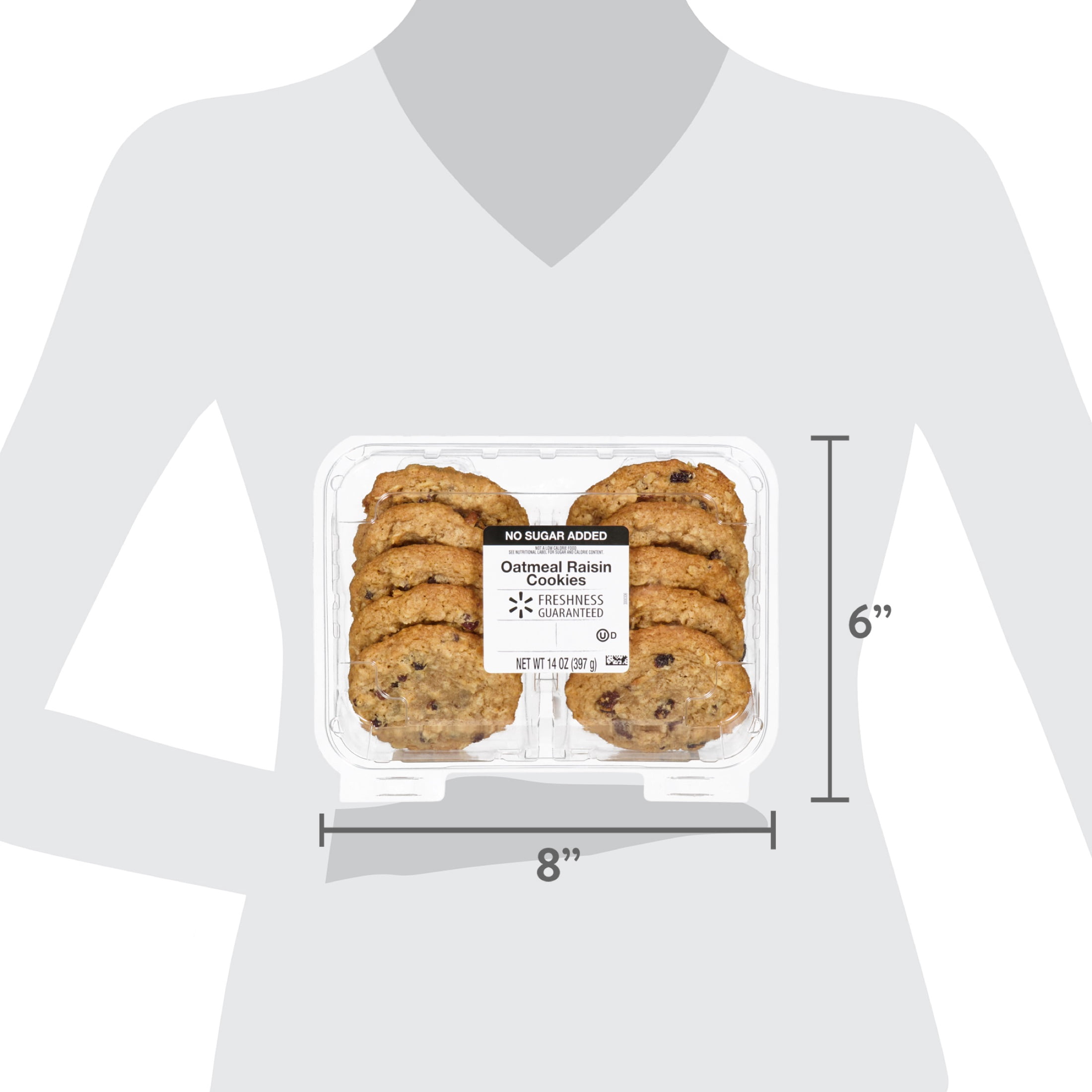 Freshness Guaranteed No Sugar Added Oatmeal Raisin Bakery Cookies, 14 oz