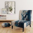 thumbnail image 2 of Designart "Cool Blue Daisy II" Blue Floral & Botanical Upholstered Accent Chair - Traditional Arm Chair For Living Room, 2 of 5