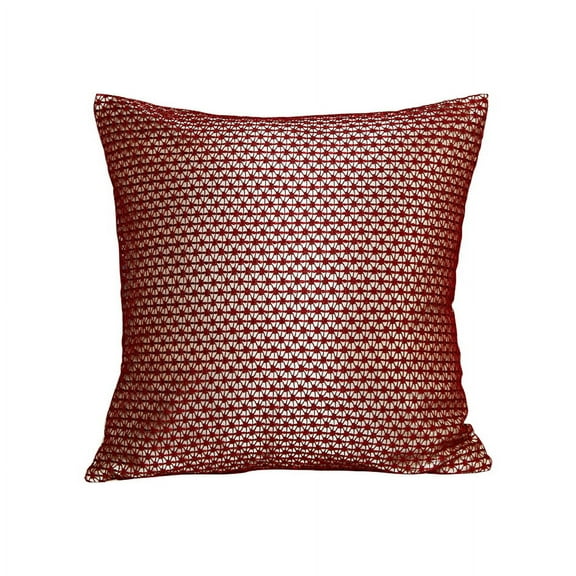 Violet Linen Marvelous Geometric Lace Pattern, Polyester, Solid Poly Backing,  Lace Fabric., Burgundy, 18 Inch x 18 Inch, Decorative Throw Pillow