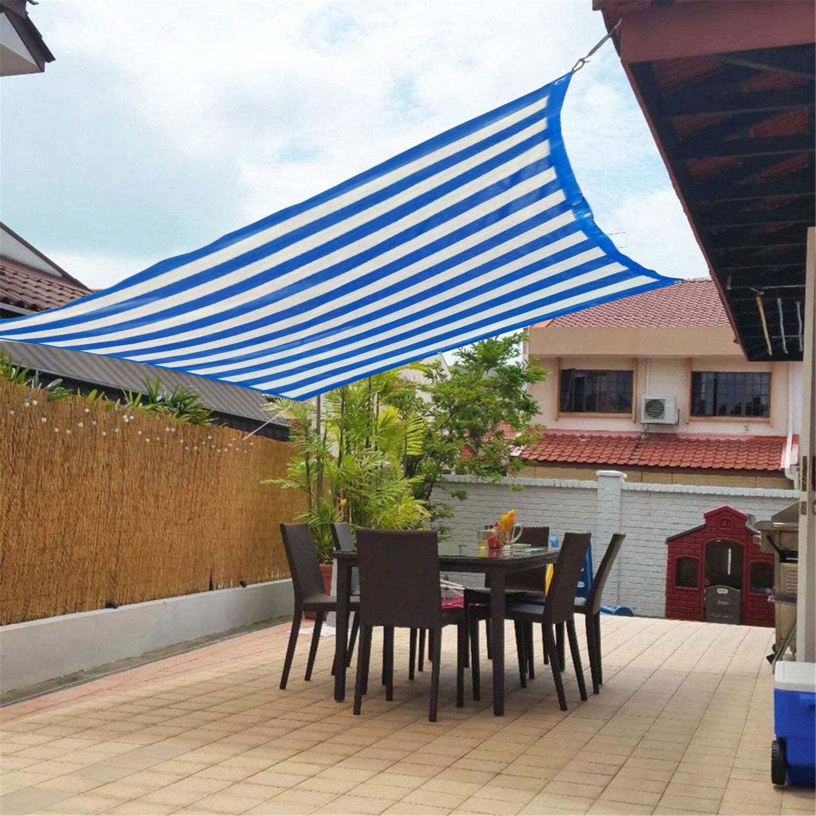 Hvmvliv Rectangle Sun Shade Outdoor Sunny Shade Cloth, Pergola, And Backyard Patio Sunshade With Protection, Reinforced Grommets Sunshade for Patio Backyard Garden Blue