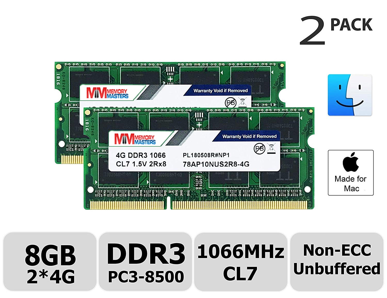 2x4GB DDR3 1333MHz PC3-10600 SODIMM Memory Upgrade For MacBook Pro/iMac/Mac mini Timetec Hynix IC compatible with Apple 8GB Kit