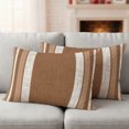 thumbnail image 2 of Lumbar Pillow Covers 20x12 Inch Set of 2, Vintage Dark Brown Striped Waterproof Outdoor Pillow Covers, Farmhouse Modern Stripes Boho Decorative Cushion Pillowcases for Couch, Sofa, Bed, Garden, Patio, 2 of 9