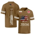 thumbnail image 3 of Vamuko 250 Anniversary Usa Shirts Mens Round Neck American Flag Independence Day Shirt Usa Flag Graphic Big and Tall Tees 1776 Striped Tshirts Brown XL, 3 of 5
