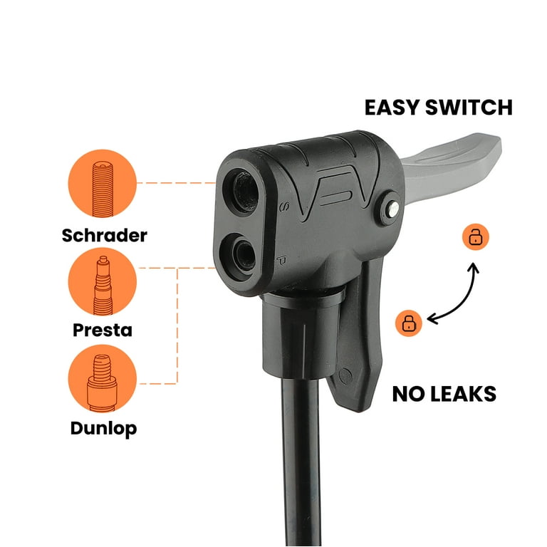 Hycline Bike Pump with Gauge Bicycle Pump with Both Presta and Schrader Bike Pump for all Bikes Foot Pump for Car Tyres Road Mountain Bikes Balls Walmart