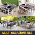 thumbnail image 5 of Purple Black Table Cloths for 4 Foot Rectangle Tables, Farmhouse Striped Modern Abstract Art Patio Waterproof Elastic Fitted Tablecloths, Washable Rectangular Table Cover for Camping, 5 of 8