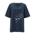 thumbnail image 1 of Vedolay Women'S Tops, Tees & Blouses Summer Short Sleeve Tshirt Tops Deep V Neck Shirts Casual Slim Fit Basic T-Shirt Tee,Navy XXL, 1 of 4