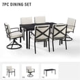 thumbnail image 3 of Crosley Furniture Kaplan 7-Piece Fabric & Metal Outdoor Dining Set in Oatmeal, 3 of 19