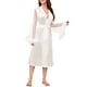 thumbnail image 2 of VISgogo, ropa de dormir para mujer, bata de baño de malla sólida transparente acampanada, bata de manga larga, pijama con puños de plumas, camisón, ropa de dormir VISgogo  moda, 2 of 4