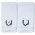 thumbnail image 3 of Monogrammed Hand Towels for Bathroom Kitchen Makeup | Personalized Gift for Wedding-Bridal | Roman Font Custom Luxury Turkish Towel | Spa Collection, Oversized, 16 X 30 Inch, Set of 2, 3 of 3
