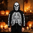 thumbnail image 2 of Y-Sunset Halloween Skeleton Hoodies for Men Big and Tall, Long Sleeve Mens Hoodies Graphic Design, Loose Fit Mens Hoodies Zip Up With Front Pockets for Outdoor Fall Winter, 2 of 4