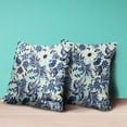 thumbnail image 3 of Flying Floral Paisley Indoor/Outdoor Pillow with Removable Cover in Indigo Purple Gray26x26, 3 of 4