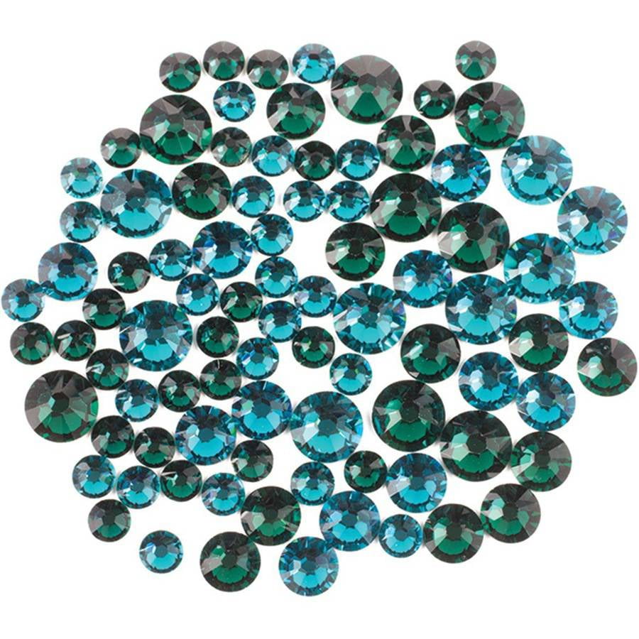 Swarovski Create Your Style Crystal Flatback Value Pack, Emerald Blue