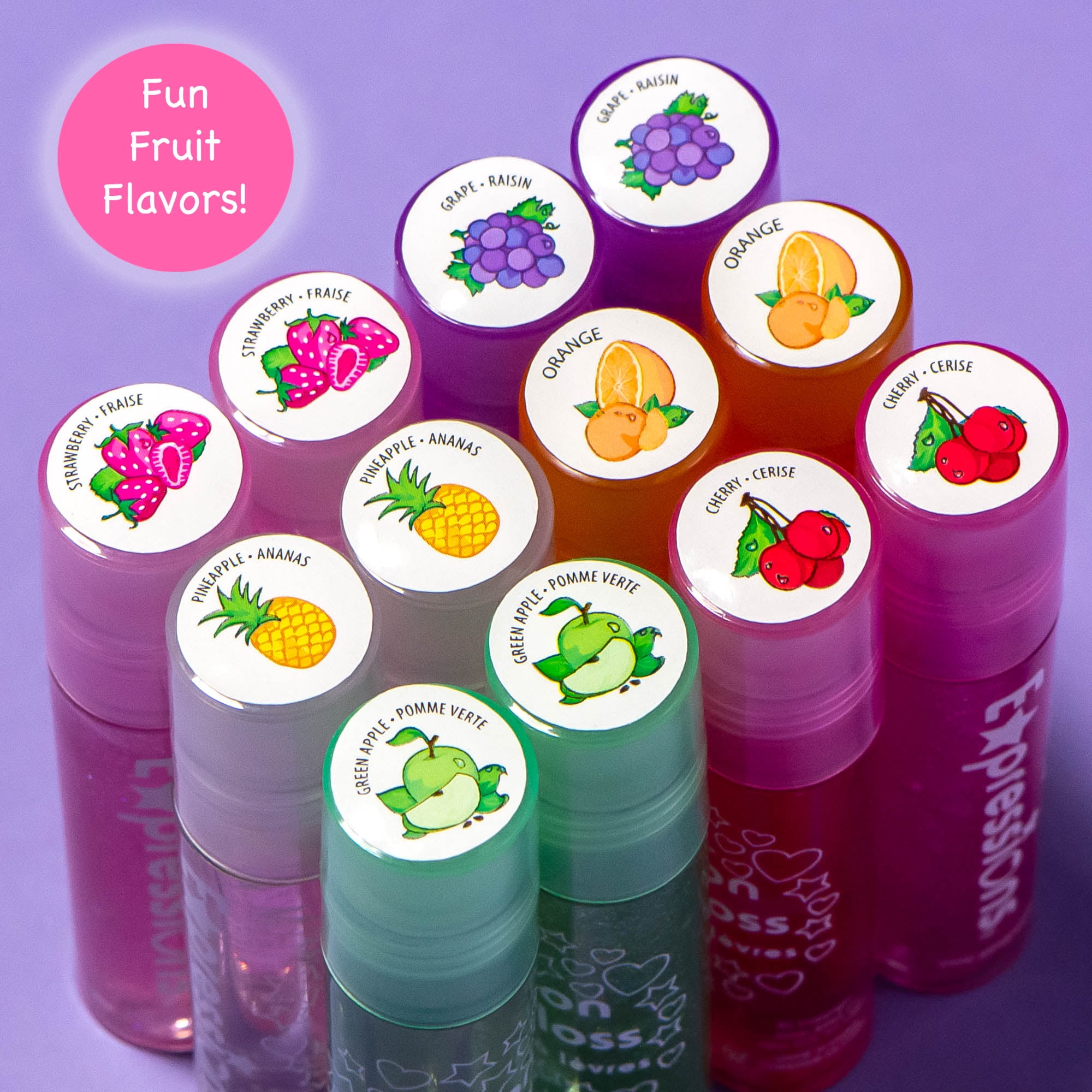 Expressions Flavored Lip Gloss Set, 12 pc
