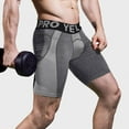 thumbnail image 2 of Lisingtool biker shorts Mens Simple Basketball Base Training Compression Pants Fitness Pants Trousers mens shorts Grey, 2 of 8
